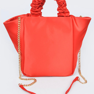 Red Satin Tote Crossbody Handbag for Women