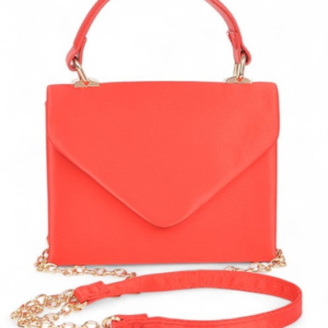 Women’s Classic Satin Envelope Top Handle Crossbody Bag Red